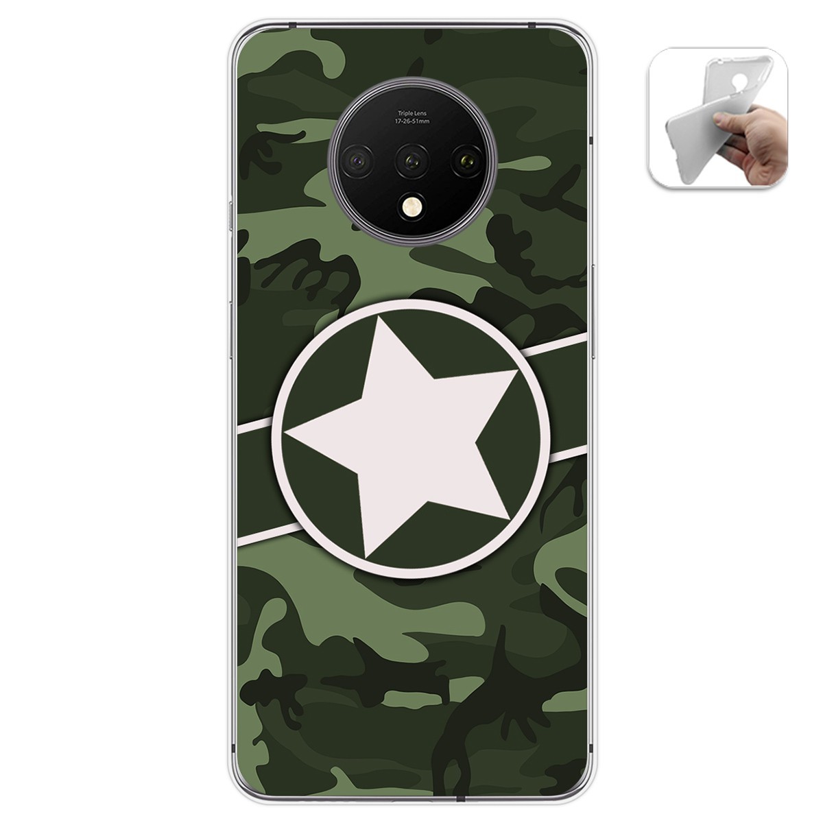 Funda Gel Tpu para Oneplus 7T diseño Camuflaje 01 Dibujos