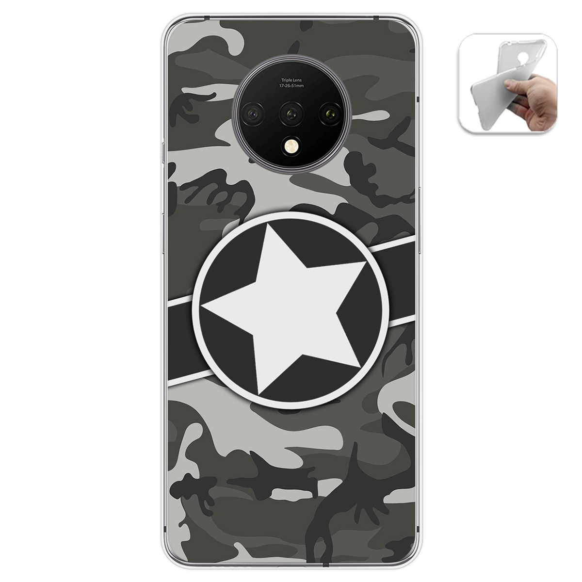 Funda Gel Tpu para Oneplus 7T diseño Camuflaje 02 Dibujos
