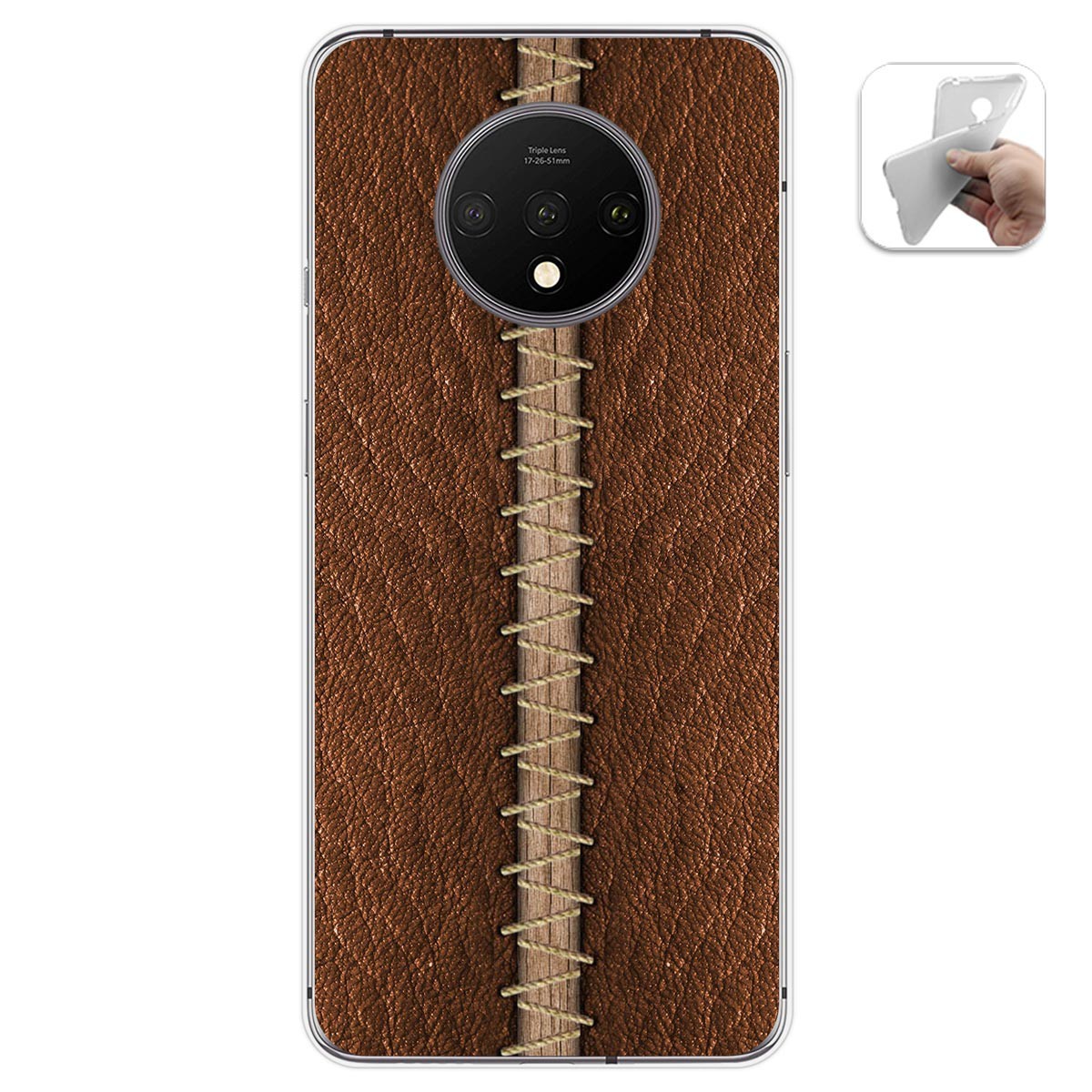 Funda Gel Tpu para Oneplus 7T diseño Cuero 01 Dibujos