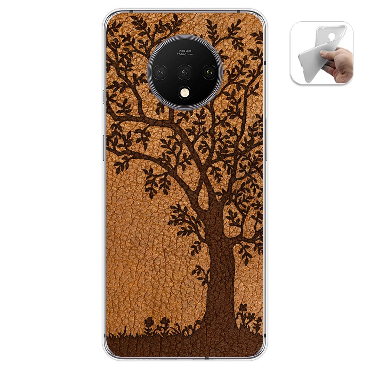 Funda Gel Tpu para Oneplus 7T diseño Cuero 03 Dibujos