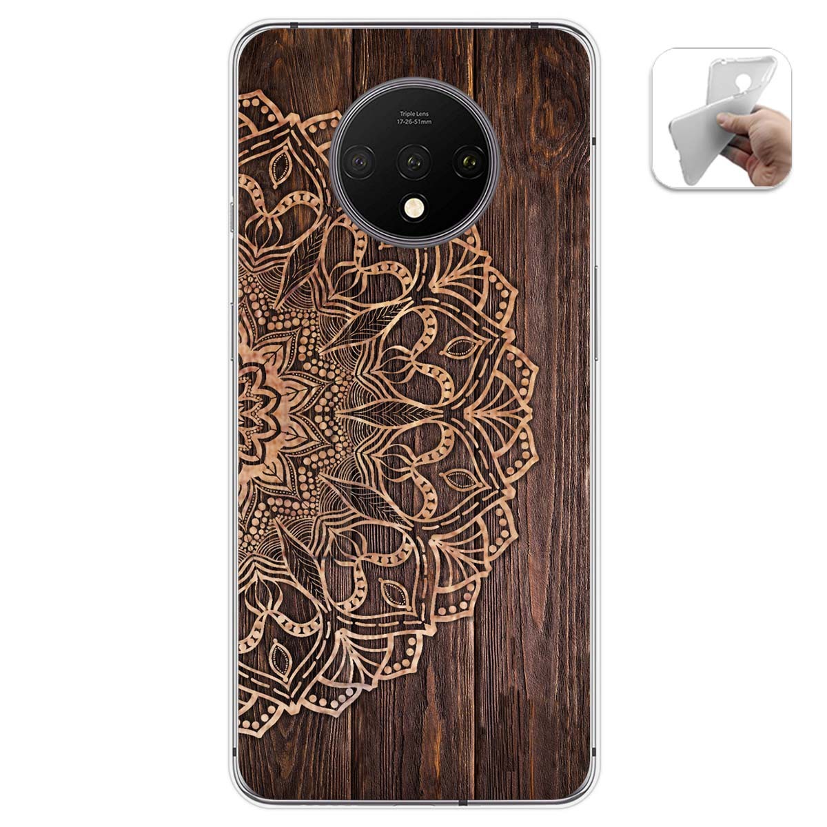 Funda Gel Tpu para Oneplus 7T diseño Madera 06 Dibujos