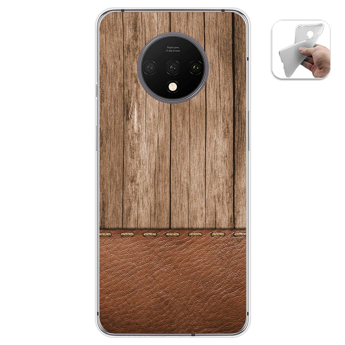 Funda Gel Tpu para Oneplus 7T diseño Madera 09 Dibujos