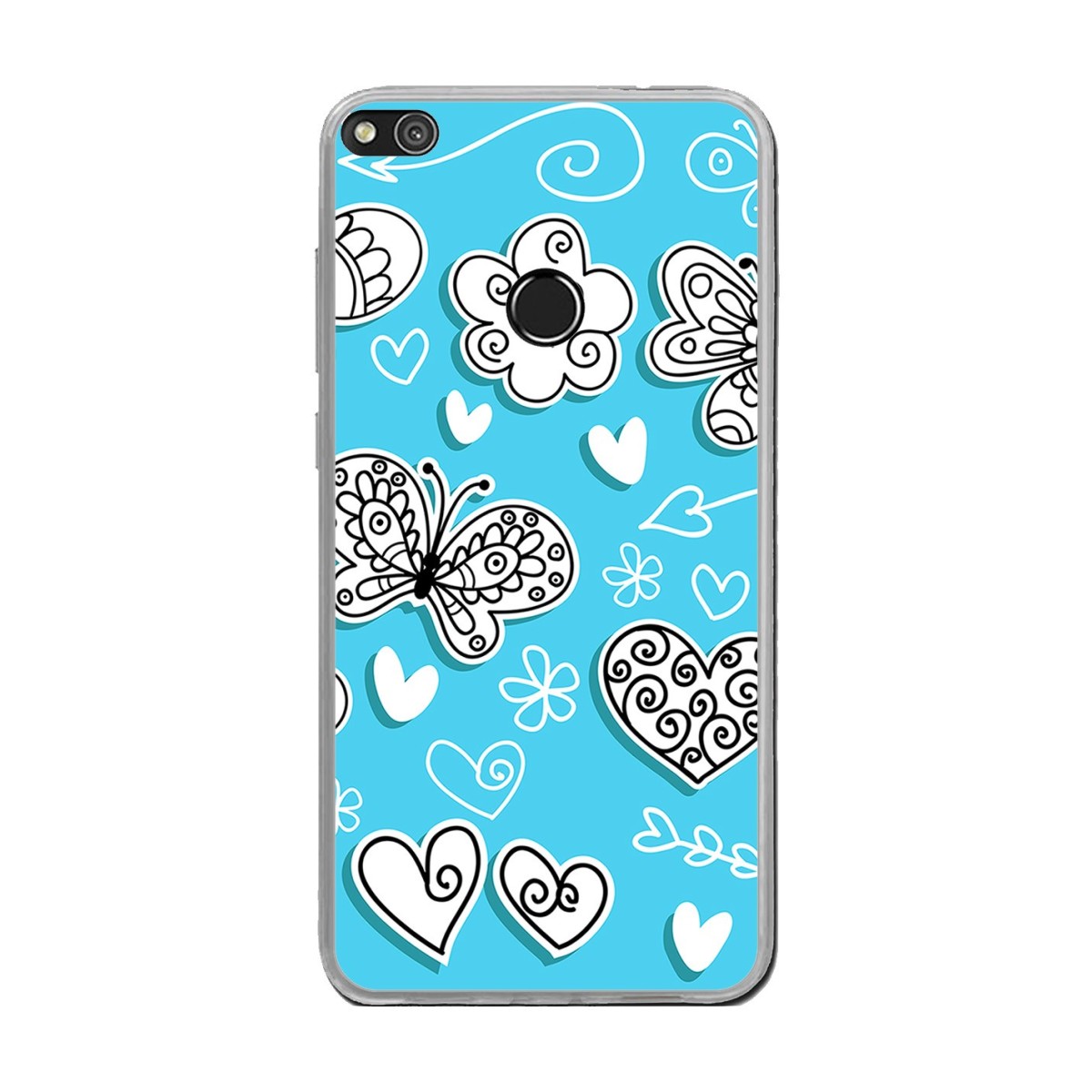 Funda Gel Tpu para Huawei P8 Lite 2017 Diseño Mariposas Dibujos