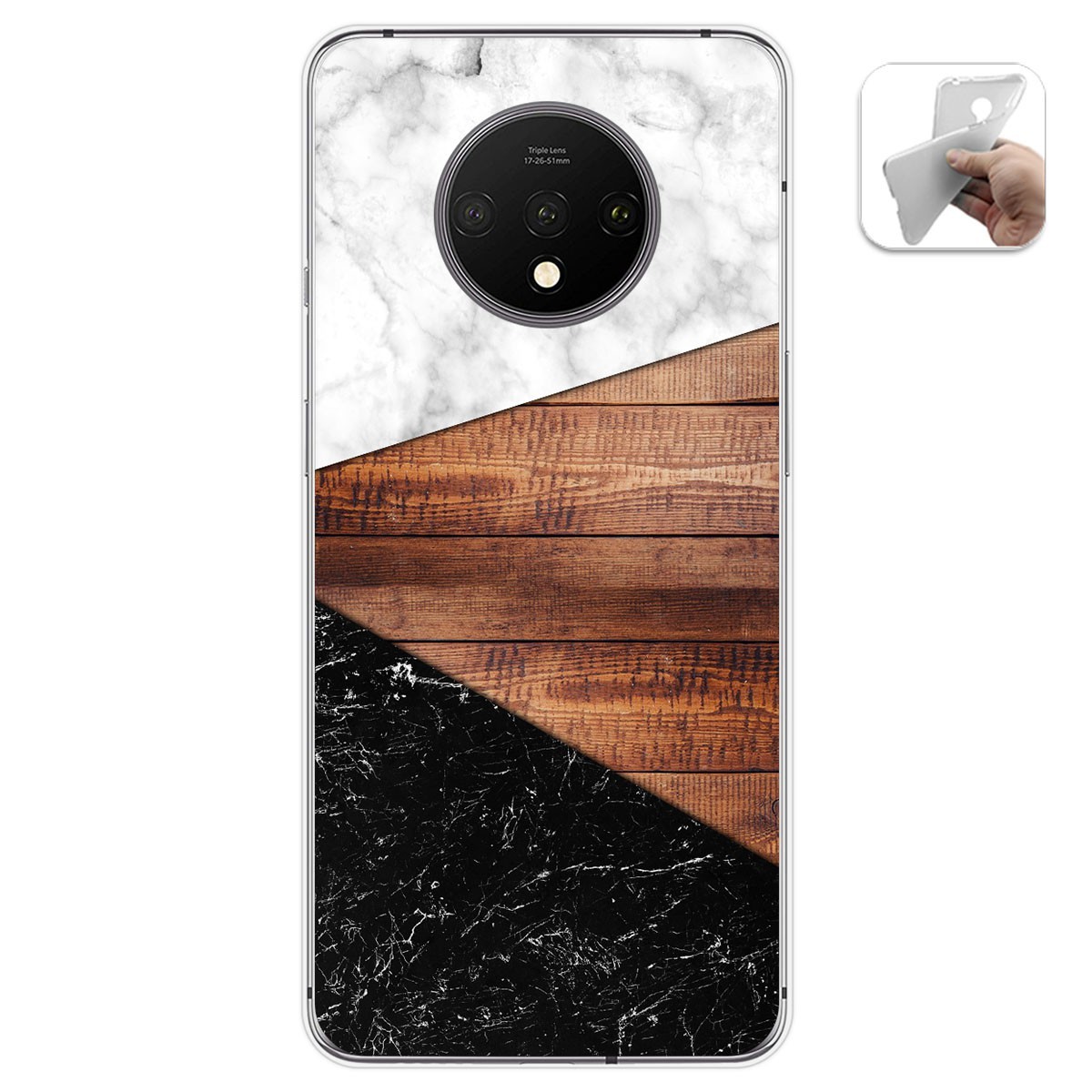 Funda Gel Tpu para Oneplus 7T diseño Mármol 11 Dibujos