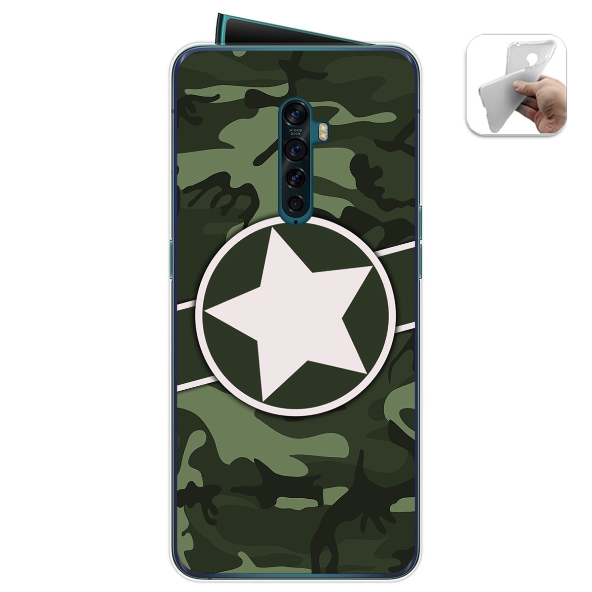Funda Gel Tpu para Oppo Reno 2 diseño Camuflaje 01 Dibujos