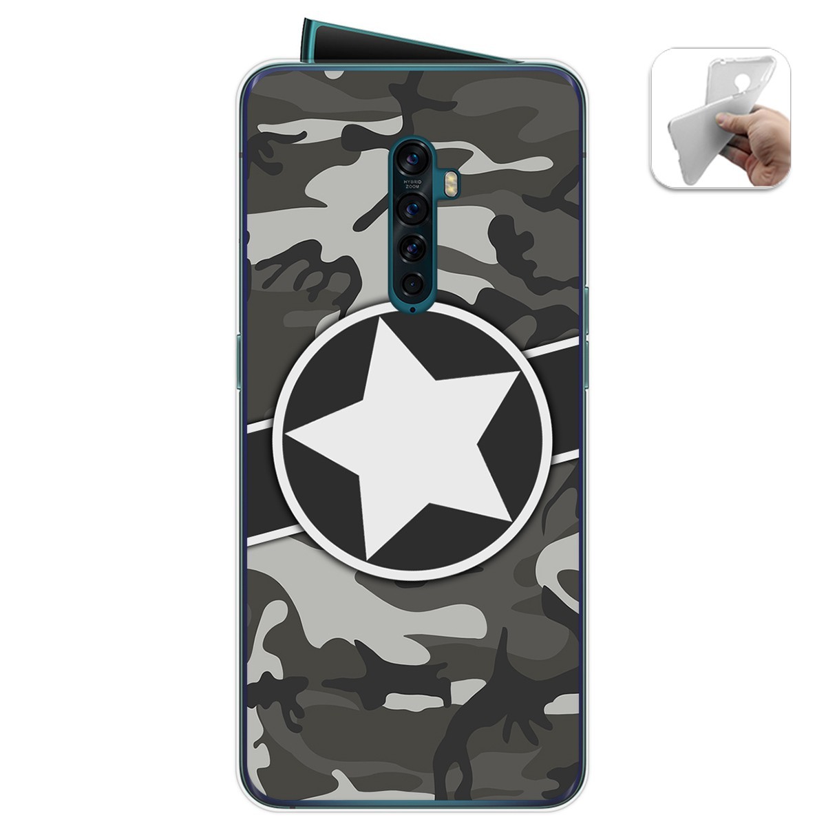 Funda Gel Tpu para Oppo Reno 2 diseño Camuflaje 02 Dibujos