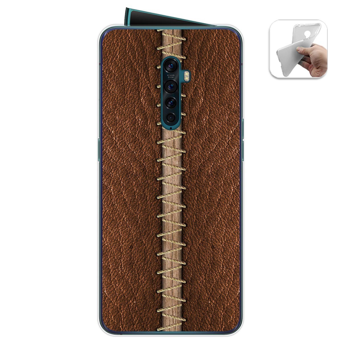 Funda Gel Tpu para Oppo Reno 2 diseño Cuero 01 Dibujos