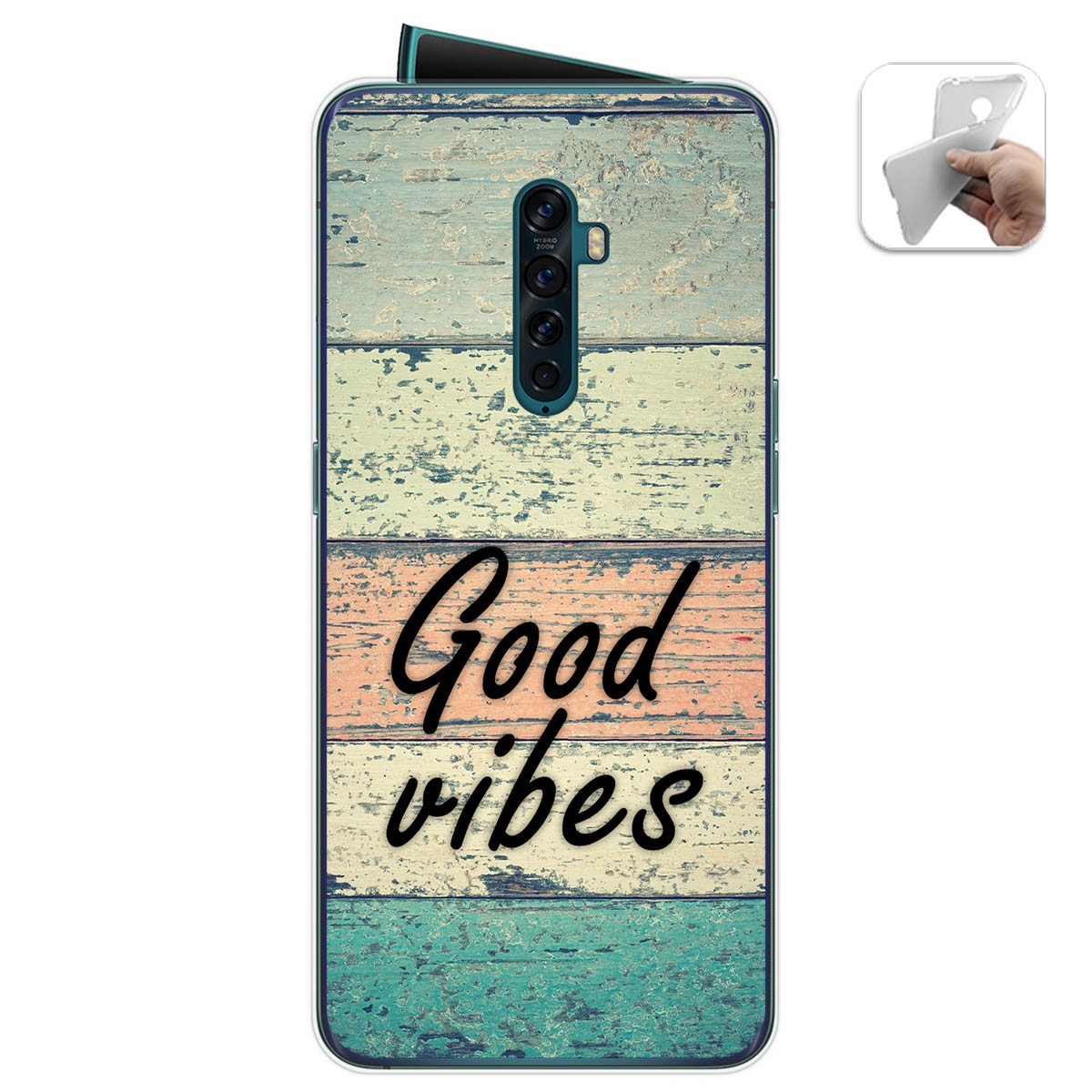 Funda Gel Tpu para Oppo Reno 2 diseño Madera 01 Dibujos