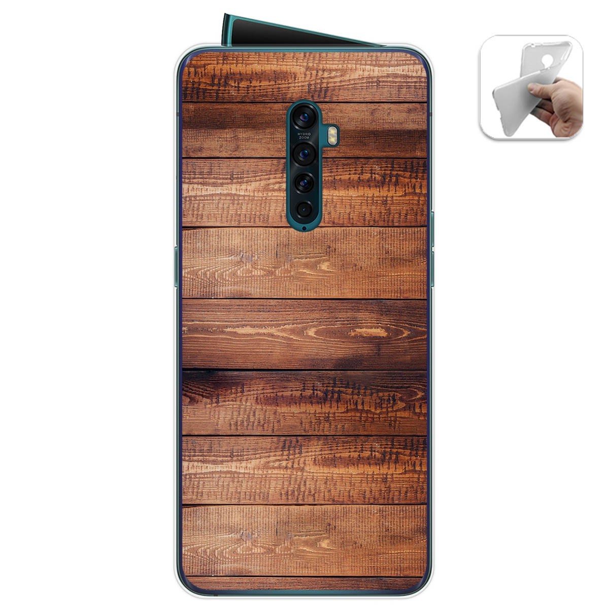 Funda Gel Tpu para Oppo Reno 2 diseño Madera 02 Dibujos