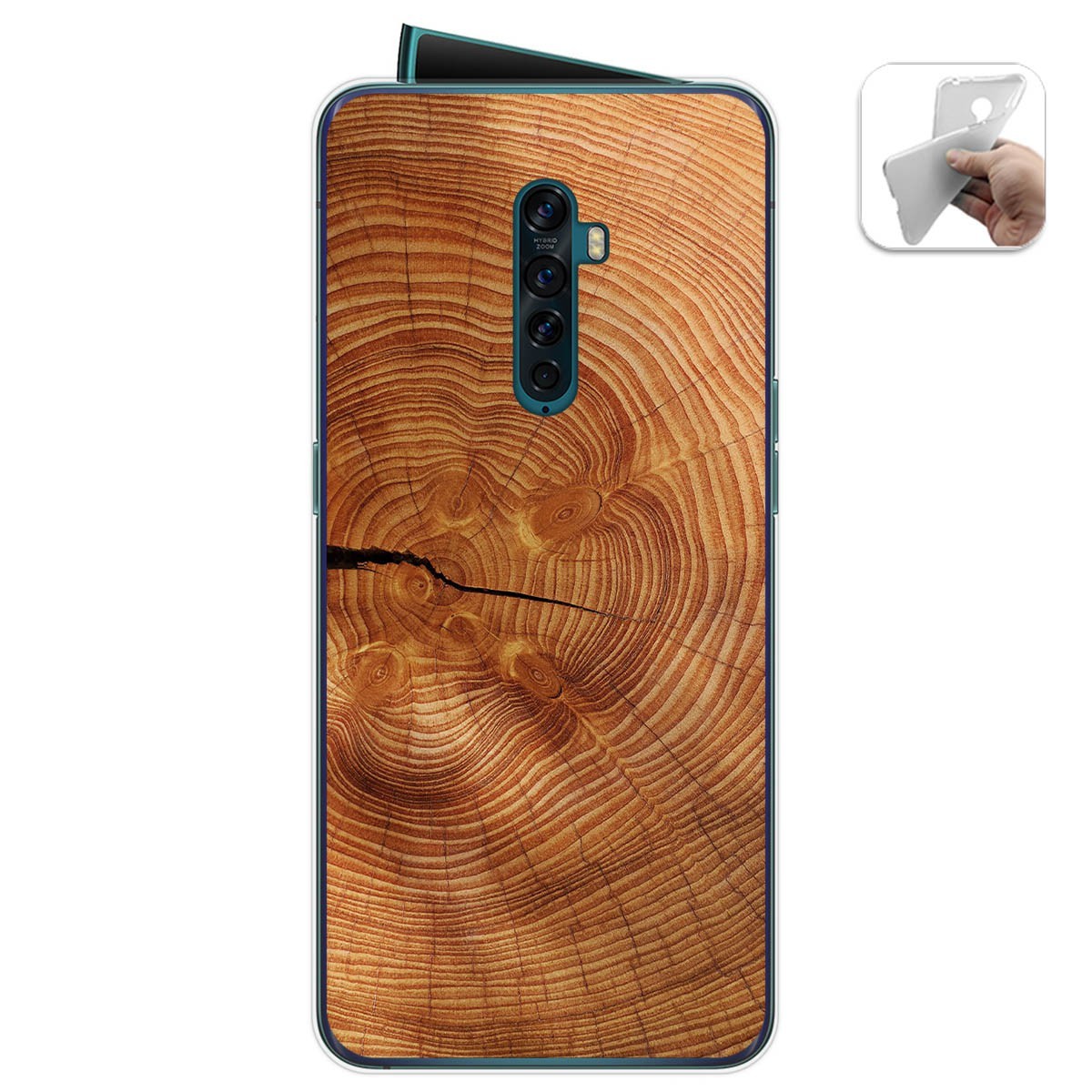 Funda Gel Tpu para Oppo Reno 2 diseño Madera 04 Dibujos