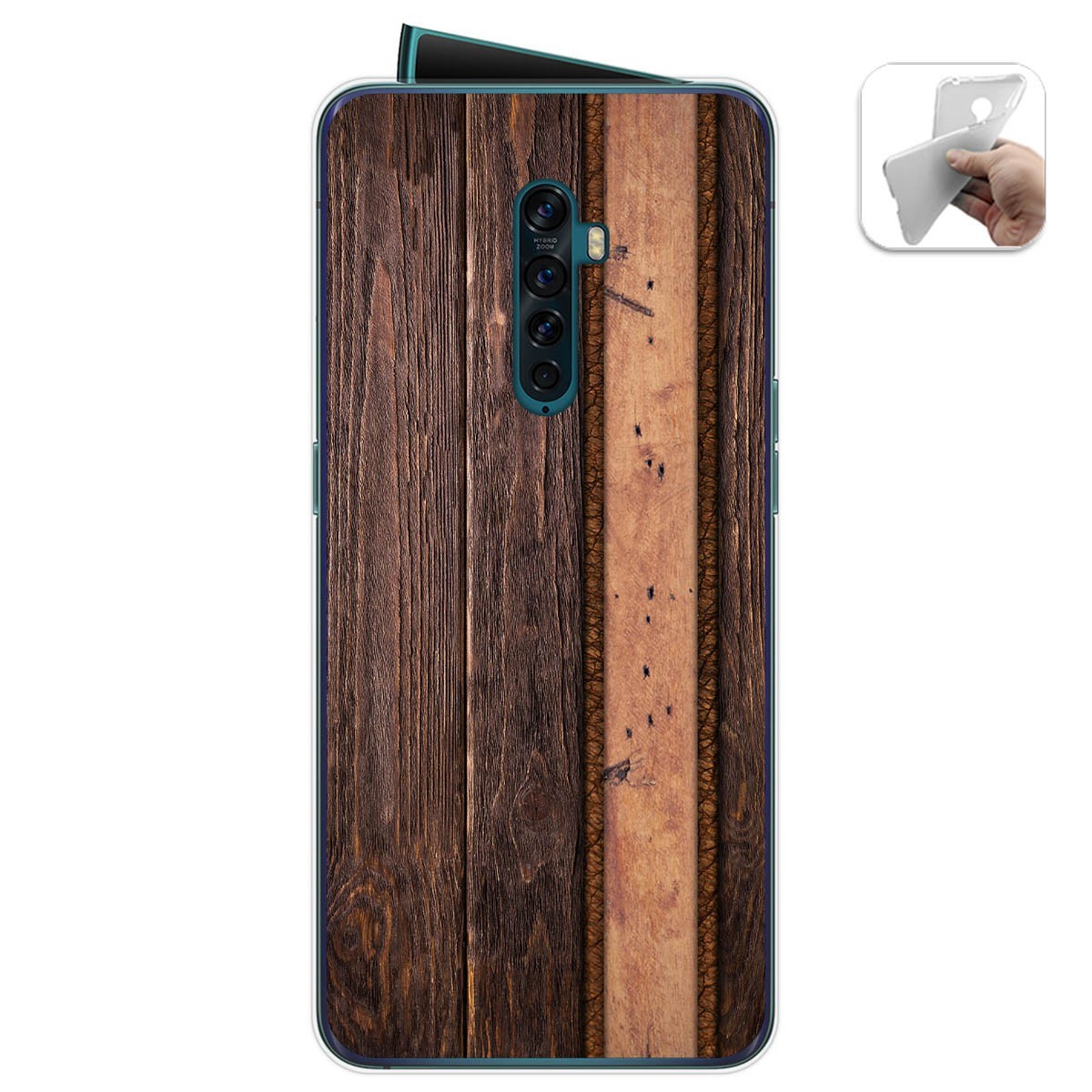 Funda Gel Tpu para Oppo Reno 2 diseño Madera 05 Dibujos