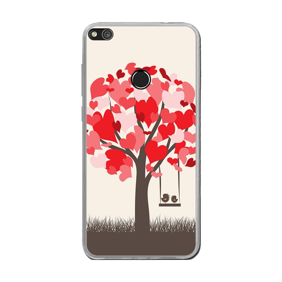 Funda Gel Tpu para Huawei P8 Lite 2017 Diseño Pajaritos Dibujos