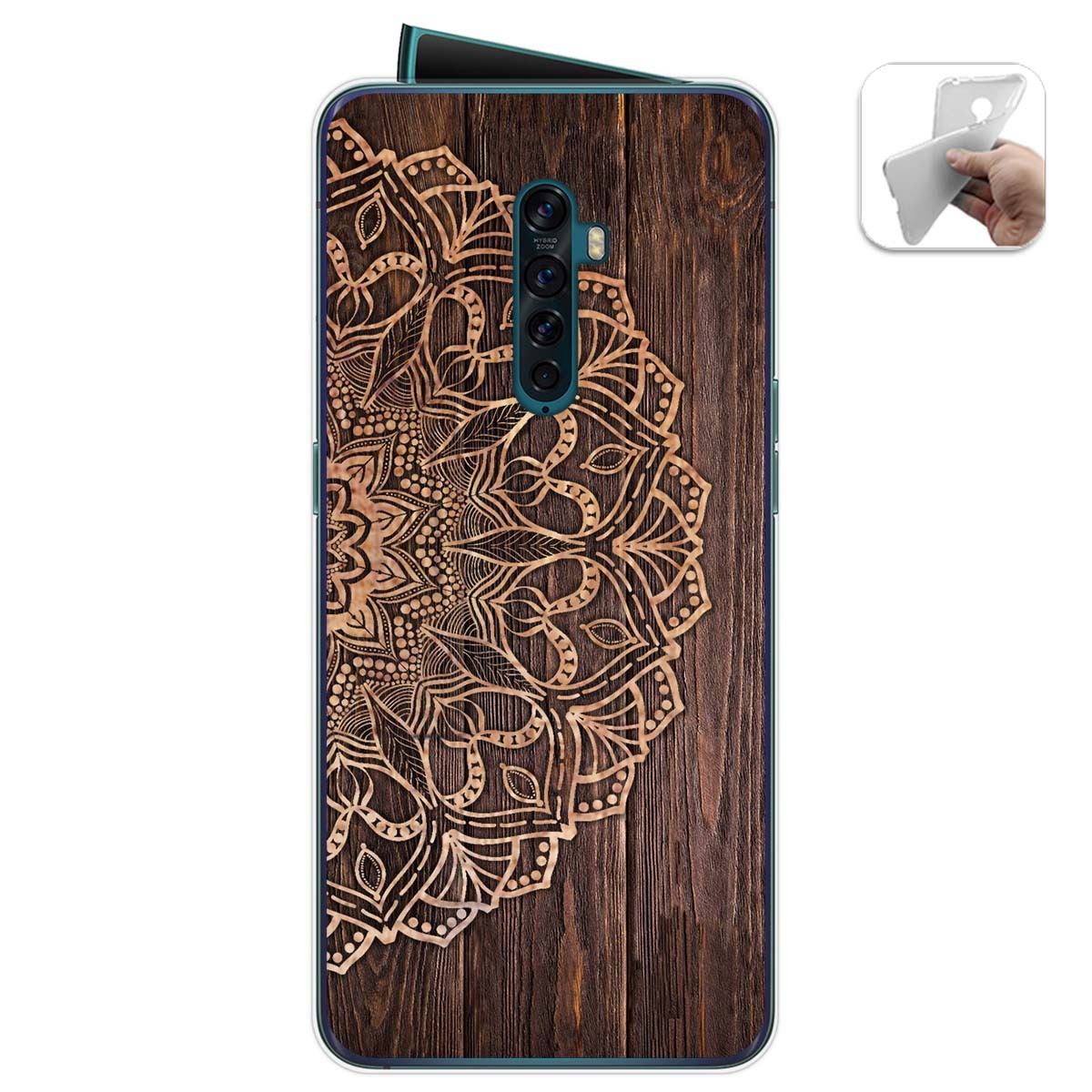 Funda Gel Tpu para Oppo Reno 2 diseño Madera 06 Dibujos