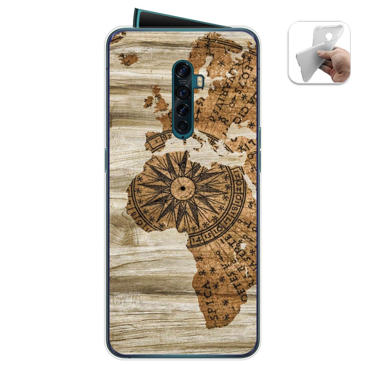 Funda Gel Tpu para Oppo Reno 2 diseño Madera 07 Dibujos