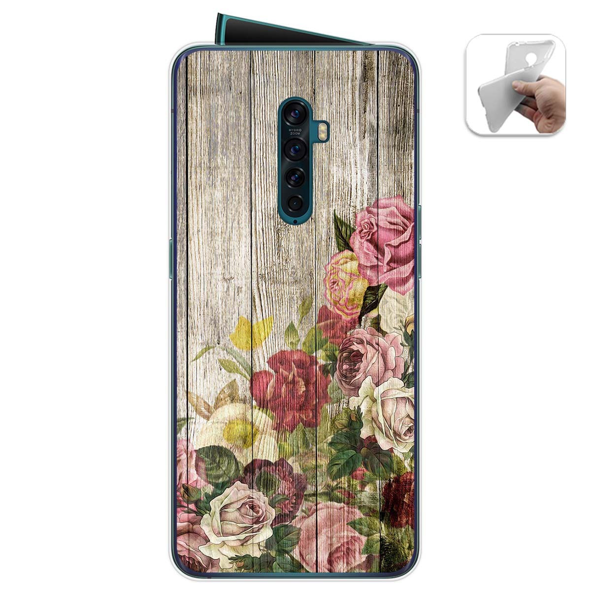 Funda Gel Tpu para Oppo Reno 2 diseño Madera 08 Dibujos
