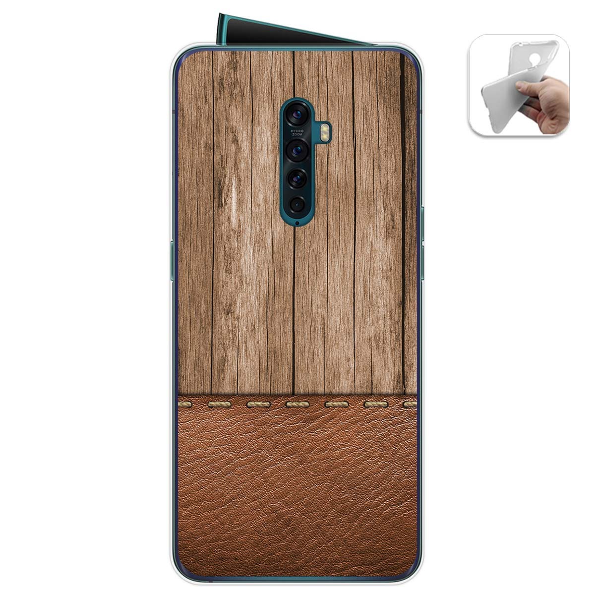 Funda Gel Tpu para Oppo Reno 2 diseño Madera 09 Dibujos