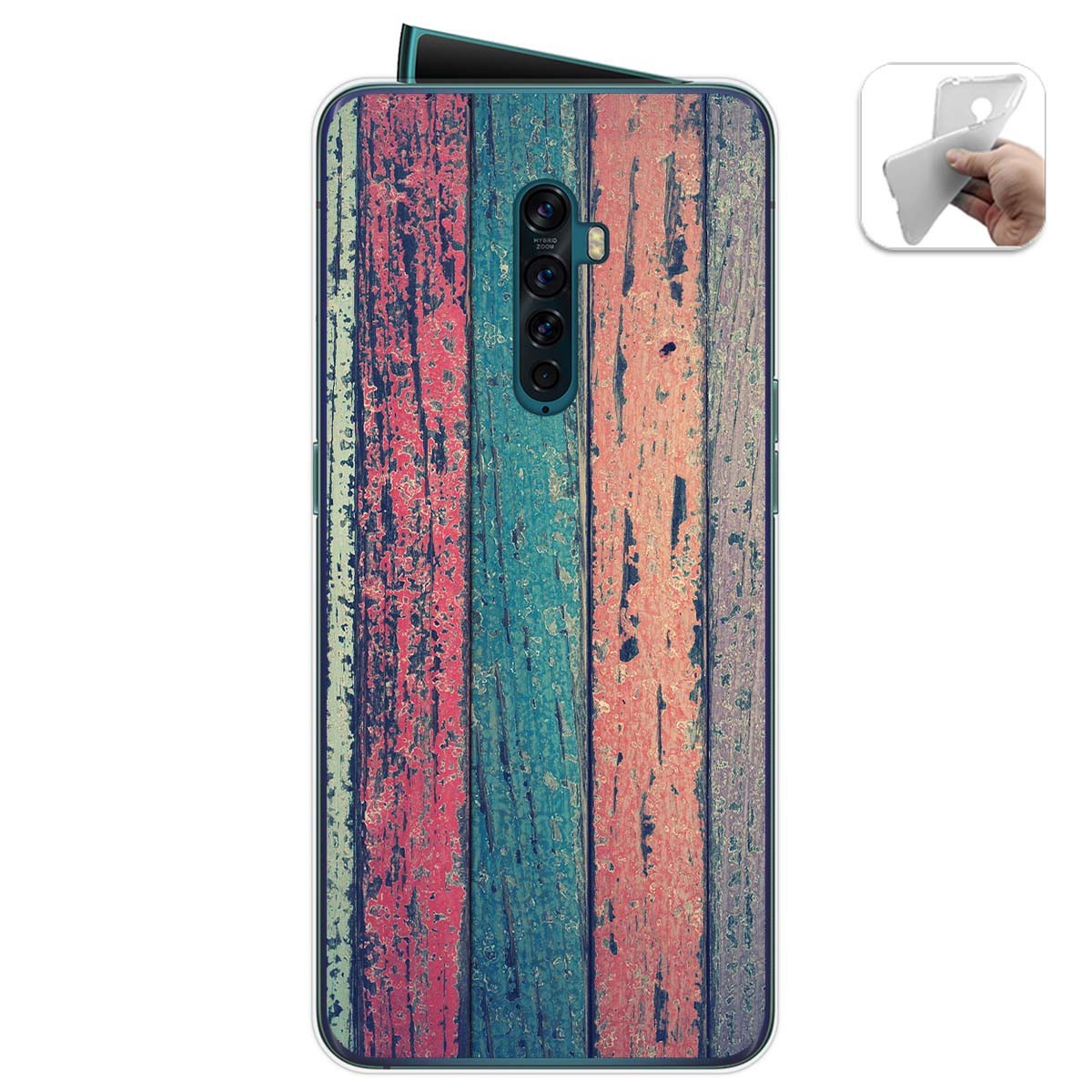 Funda Gel Tpu para Oppo Reno 2 diseño Madera 10 Dibujos