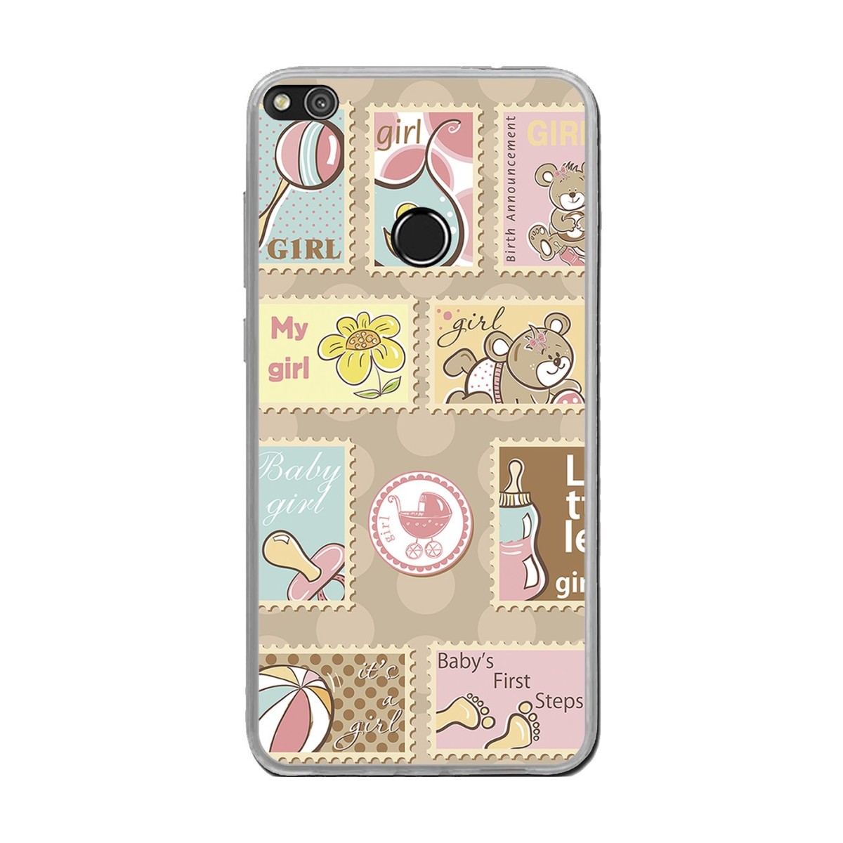 Funda Gel Tpu para Huawei P8 Lite 2017 Diseño Sellos Dibujos