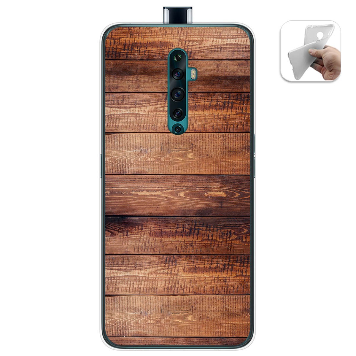 Funda Gel Tpu para Oppo Reno 2Z diseño Madera 02 Dibujos