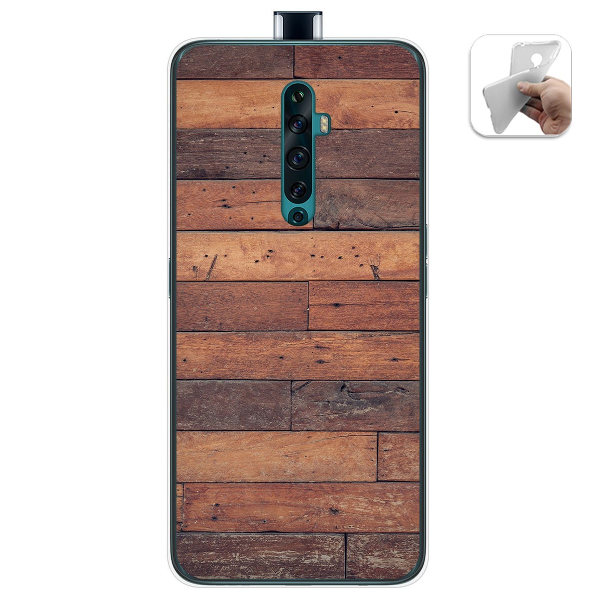 Funda Gel Tpu para Oppo Reno 2Z diseño Madera 03 Dibujos