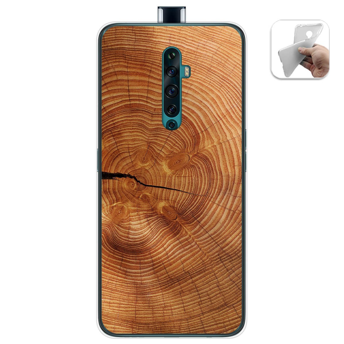 Funda Gel Tpu para Oppo Reno 2Z diseño Madera 04 Dibujos