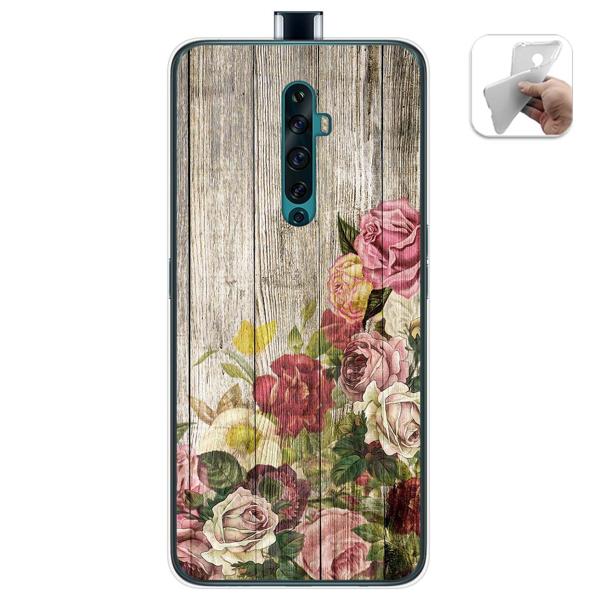 Funda Gel Tpu para Oppo Reno 2Z diseño Madera 08 Dibujos