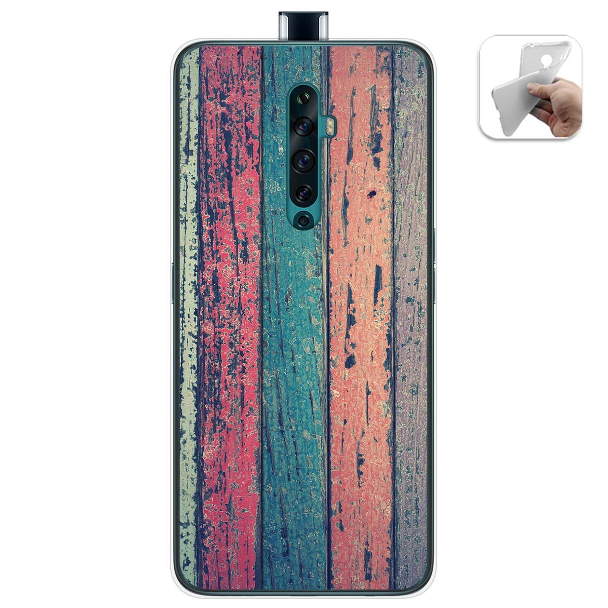 Funda Gel Tpu para Oppo Reno 2Z diseño Madera 10 Dibujos