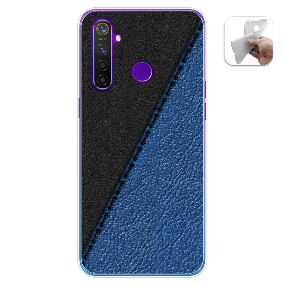 Funda Gel Tpu para Realme 5 Pro diseño Cuero 02 Dibujos
