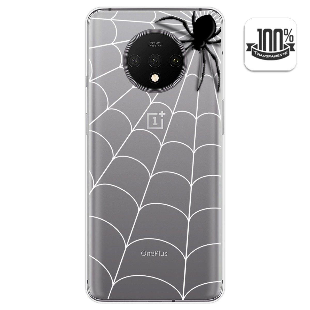 Funda Gel Transparente para Oneplus 7T diseño Araña Dibujos