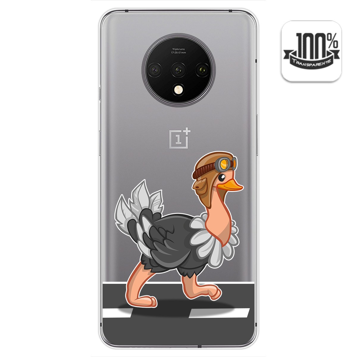 Funda Gel Transparente para Oneplus 7T diseño Avestruz Dibujos