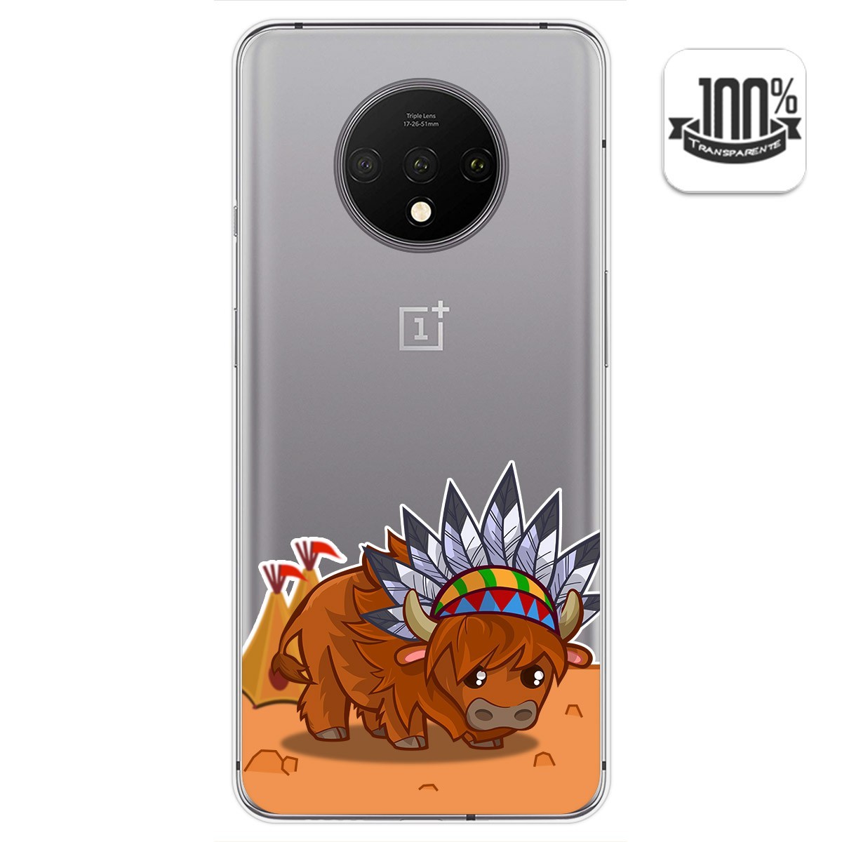 Funda Gel Transparente para Oneplus 7T diseño Bufalo Dibujos