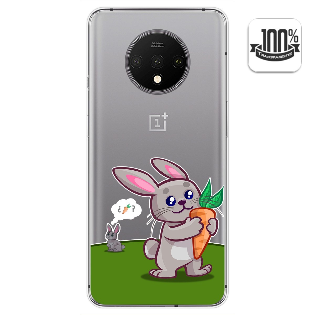 Funda Gel Transparente para Oneplus 7T diseño Conejo Dibujos