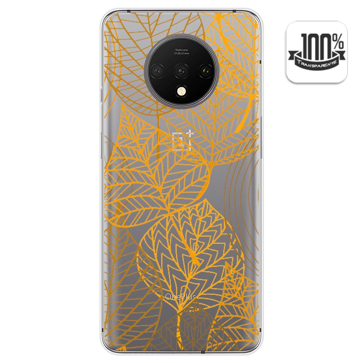Funda Gel Transparente para Oneplus 7T diseño Hojas Dibujos