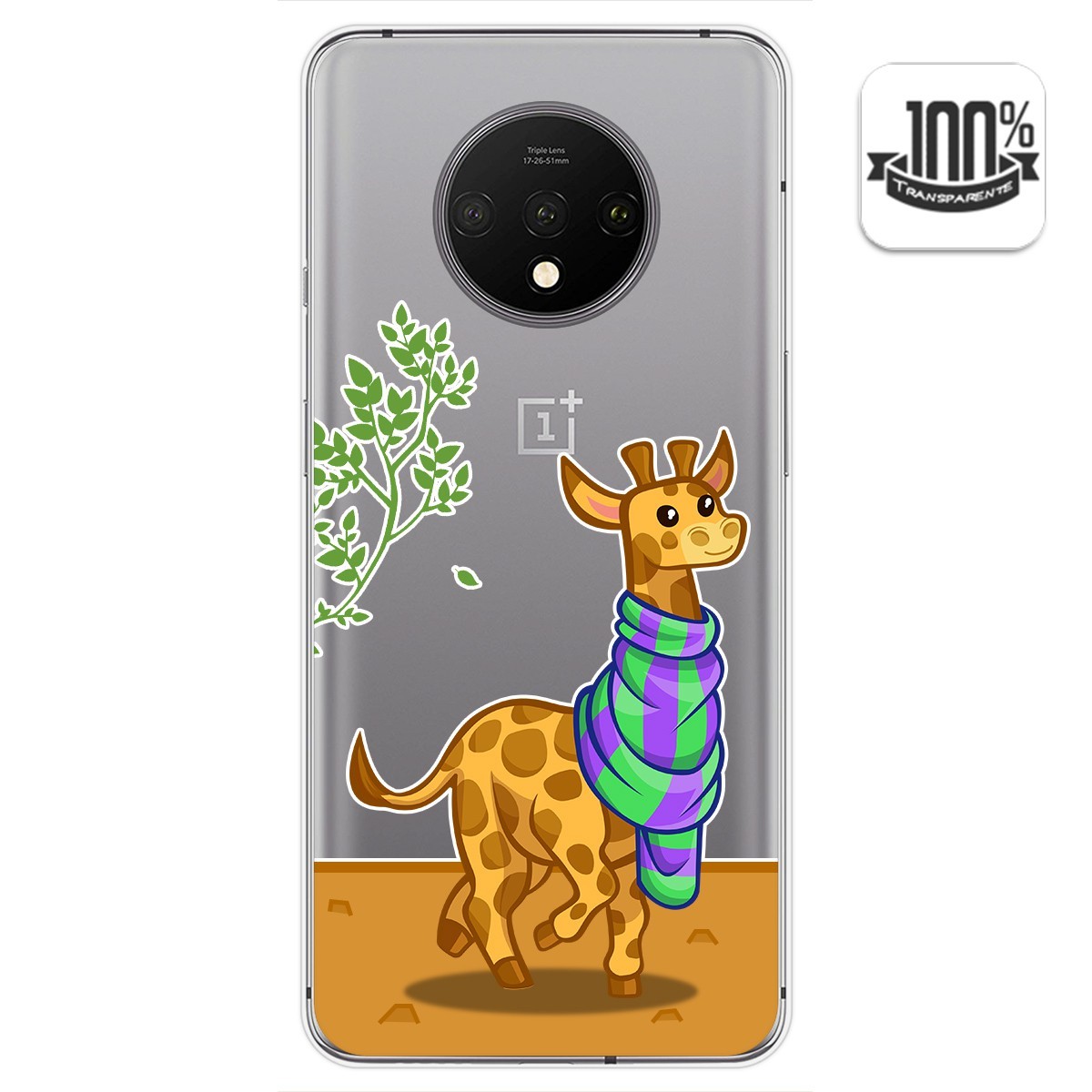 Funda Gel Transparente para Oneplus 7T diseño Jirafa Dibujos