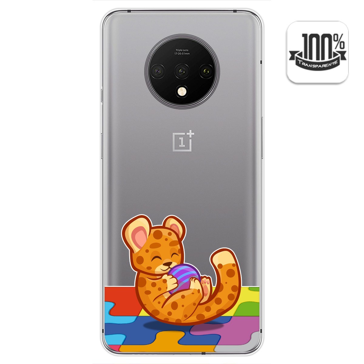 Funda Gel Transparente para Oneplus 7T diseño Leopardo Dibujos