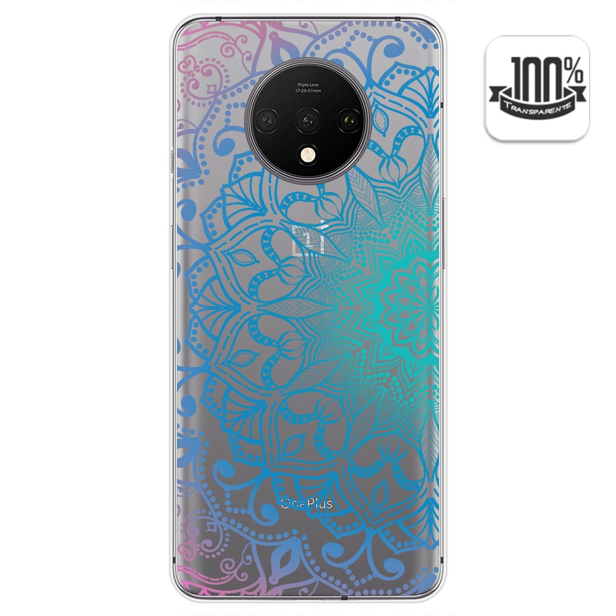 Funda Gel Transparente para Oneplus 7T diseño Mandala Dibujos