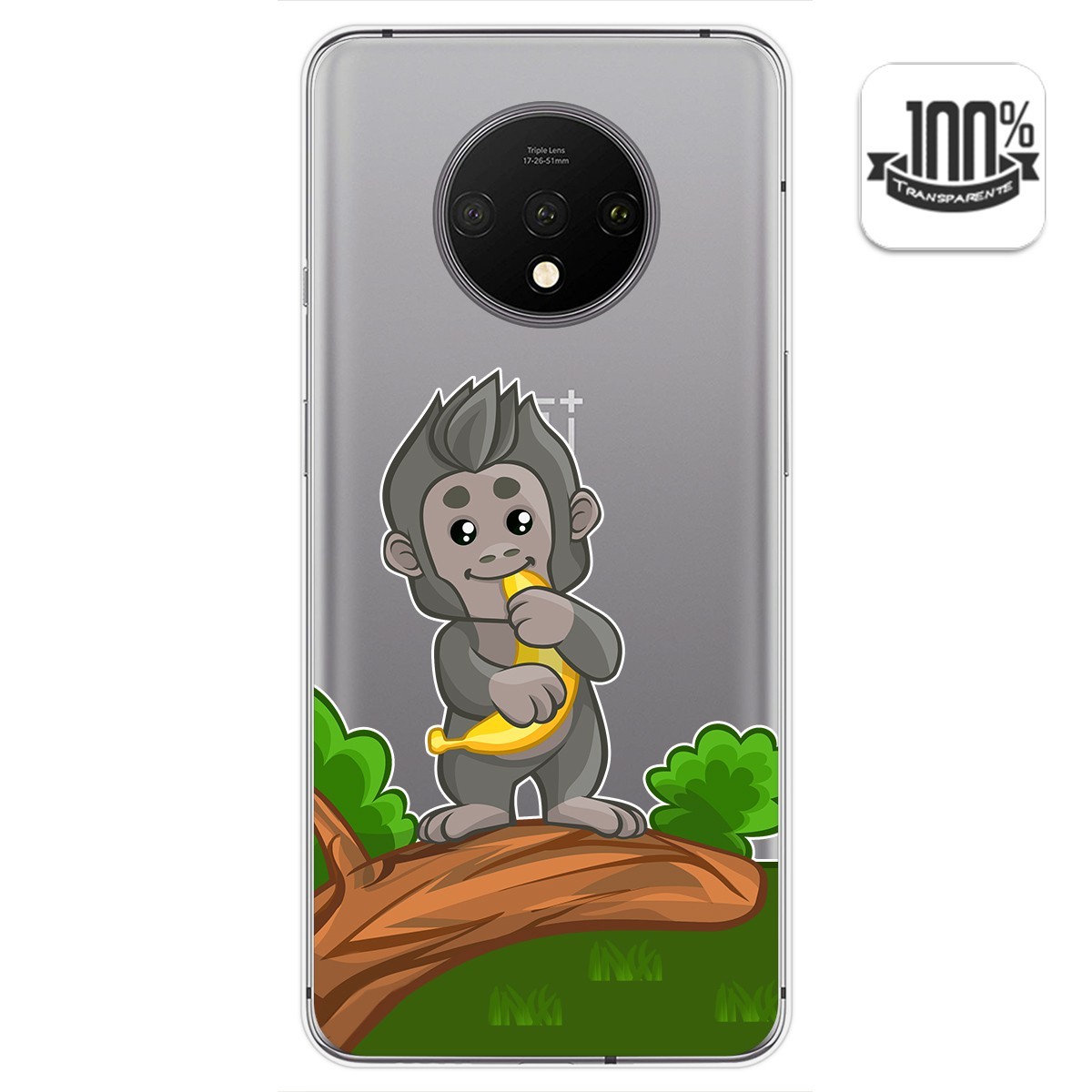 Funda Gel Transparente para Oneplus 7T diseño Mono Dibujos