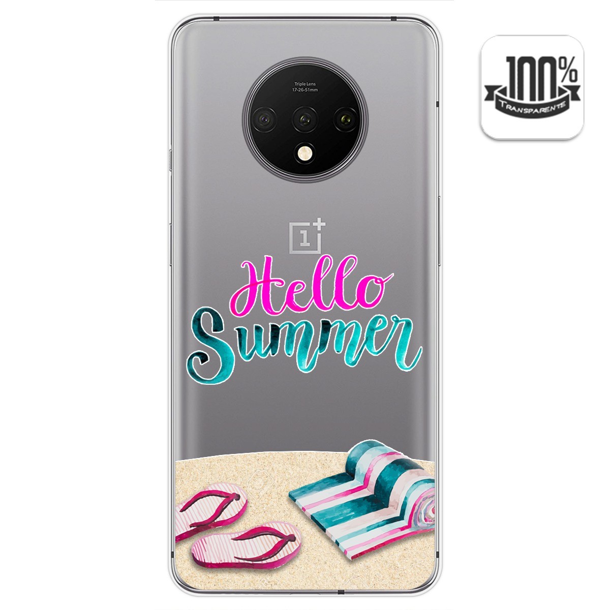 Funda Gel Transparente para Oneplus 7T diseño Summer Dibujos