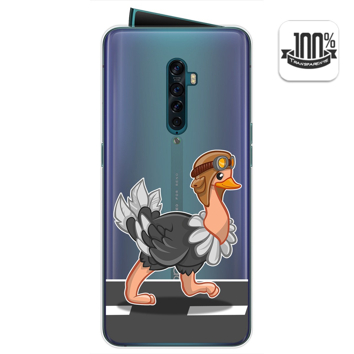 Funda Gel Transparente para Oppo Reno 2 diseño Avestruz Dibujos