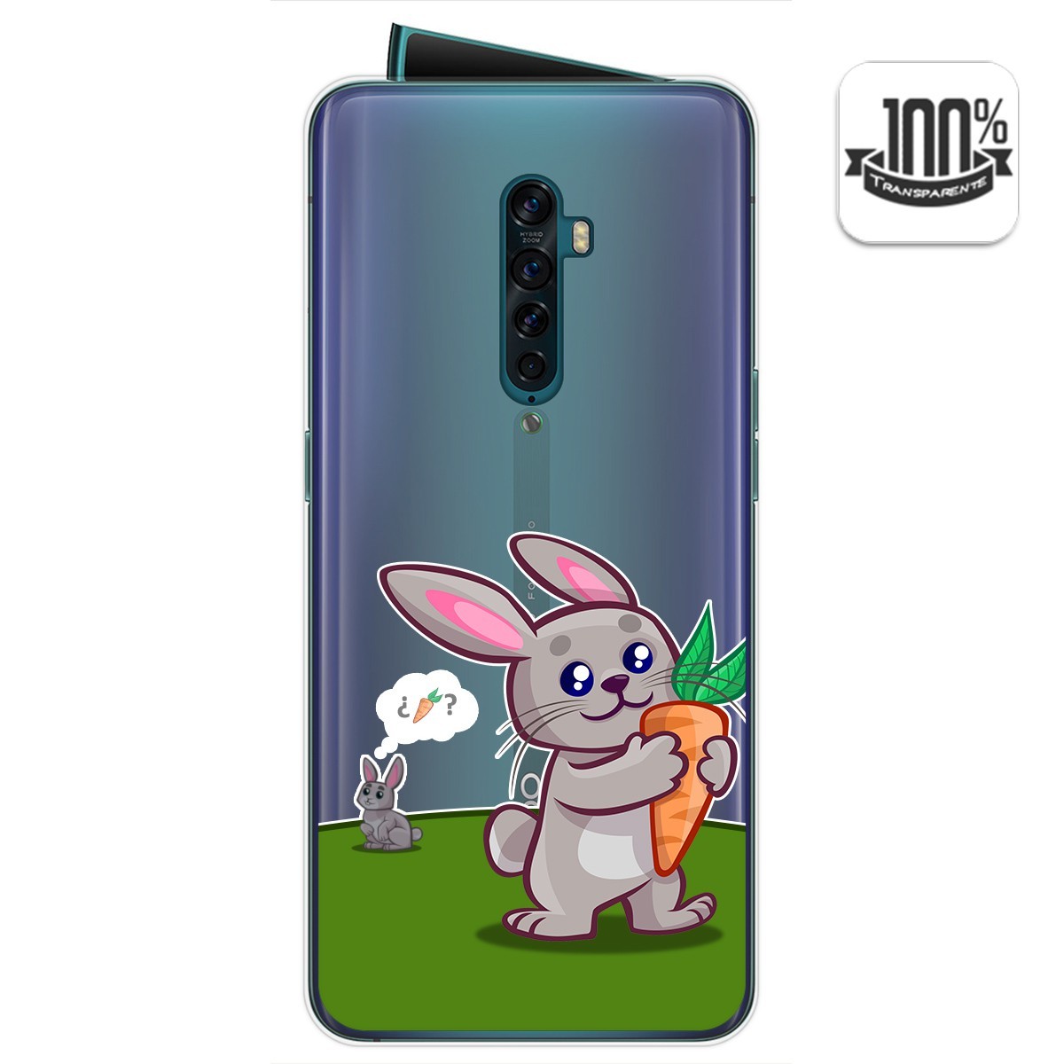 Funda Gel Transparente para Oppo Reno 2 diseño Conejo Dibujos