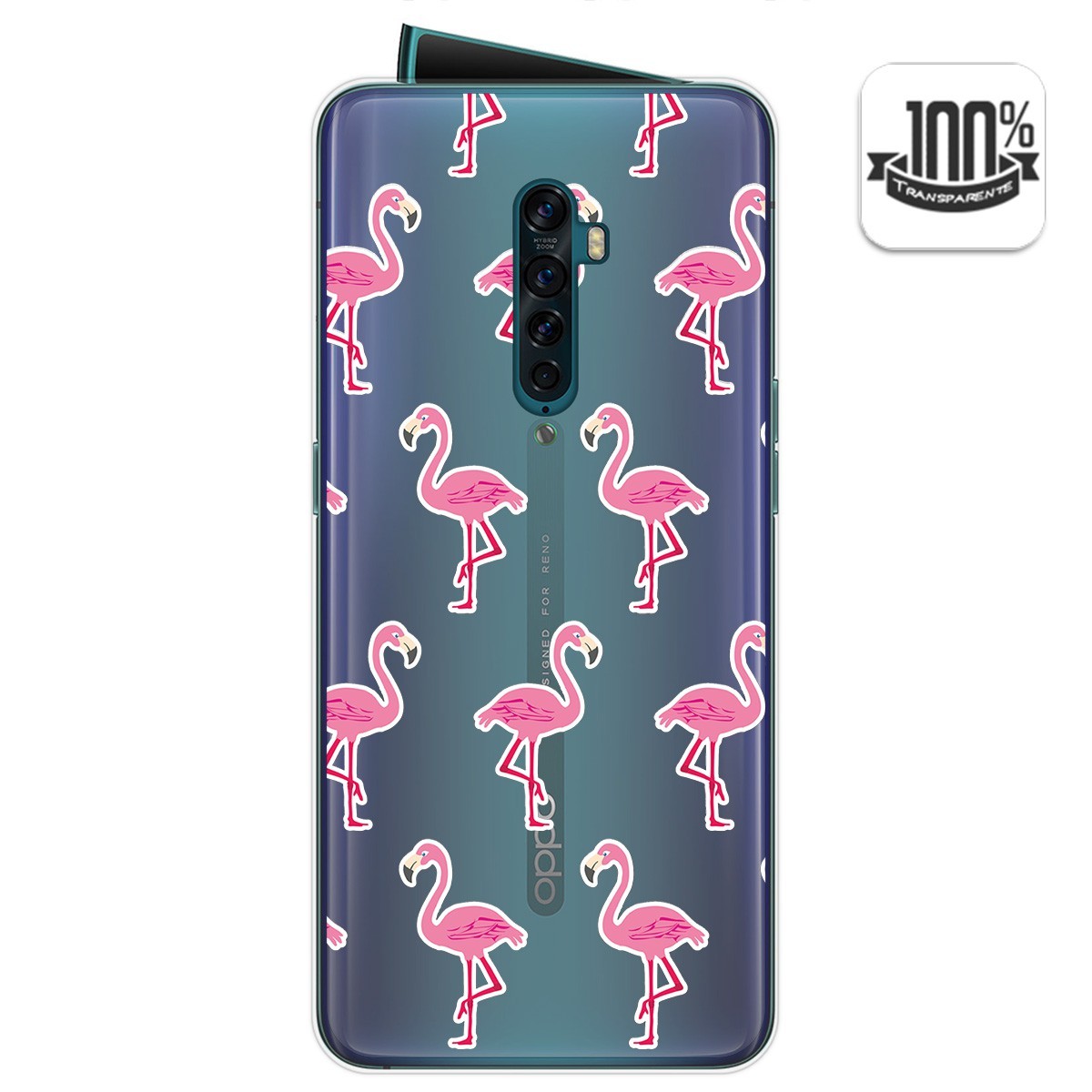 Funda Gel Transparente para Oppo Reno 2 diseño Flamenco Dibujos