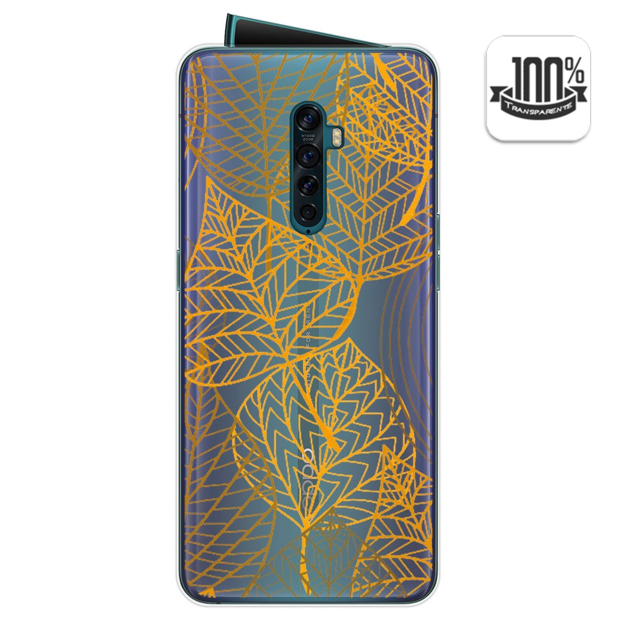 Funda Gel Transparente para Oppo Reno 2 diseño Hojas Dibujos