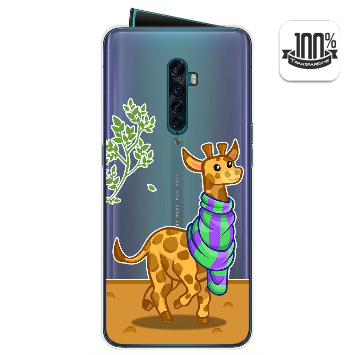 Funda Gel Transparente para Oppo Reno 2 diseño Jirafa Dibujos
