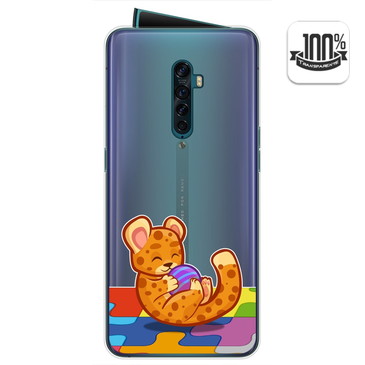 Funda Gel Transparente para Oppo Reno 2 diseño Leopardo Dibujos