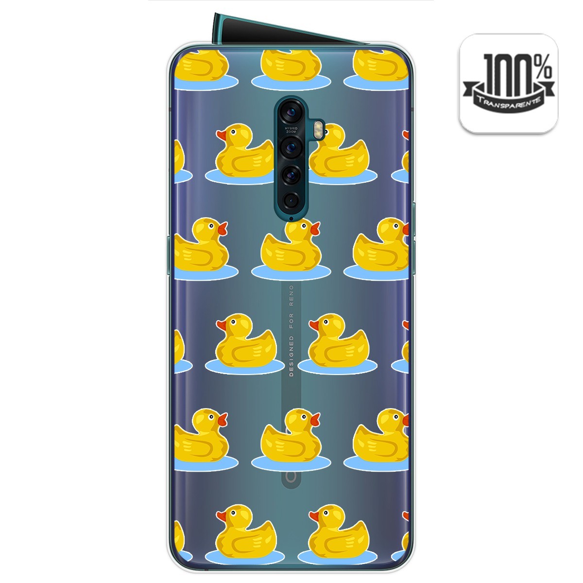 Funda Gel Transparente para Oppo Reno 2 diseño Pato Dibujos