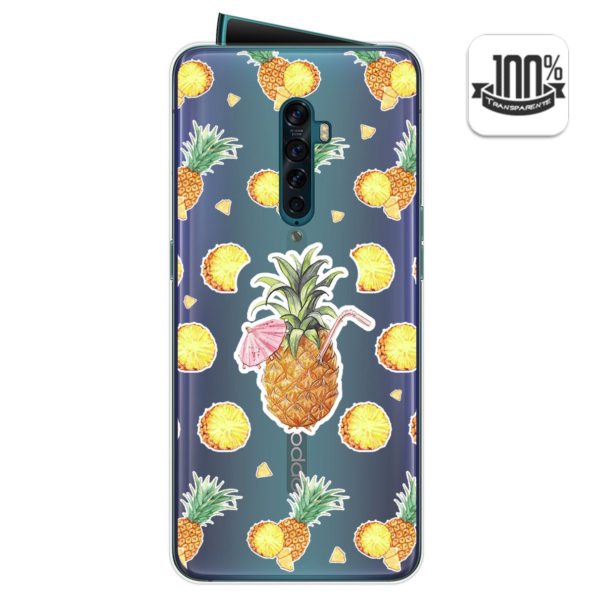 Funda Gel Transparente para Oppo Reno 2 diseño Piña Dibujos