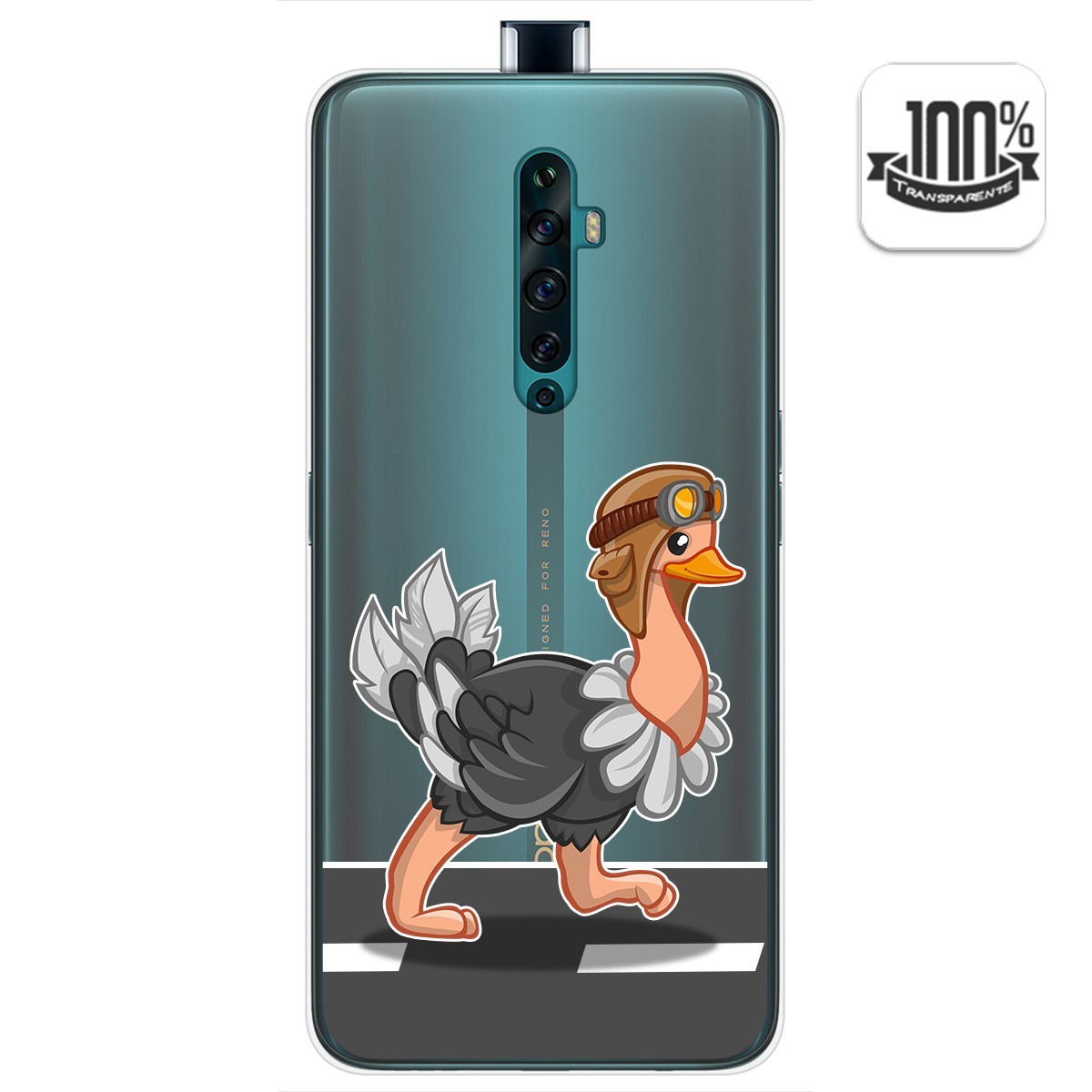 Funda Gel Transparente para Oppo Reno 2Z diseño Avestruz Dibujos