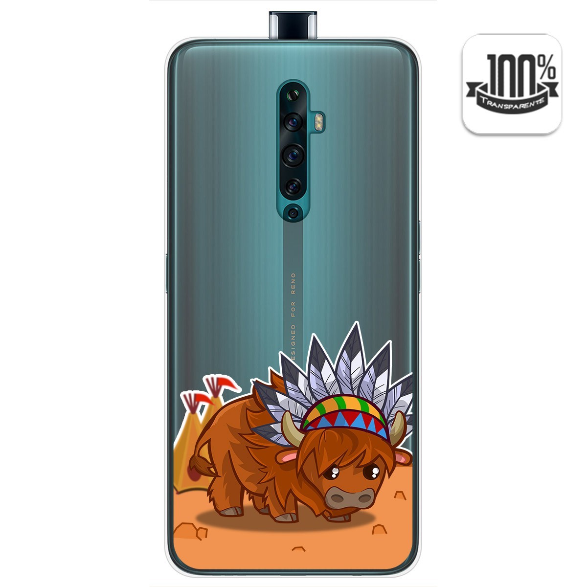 Funda Gel Transparente para Oppo Reno 2Z diseño Bufalo Dibujos
