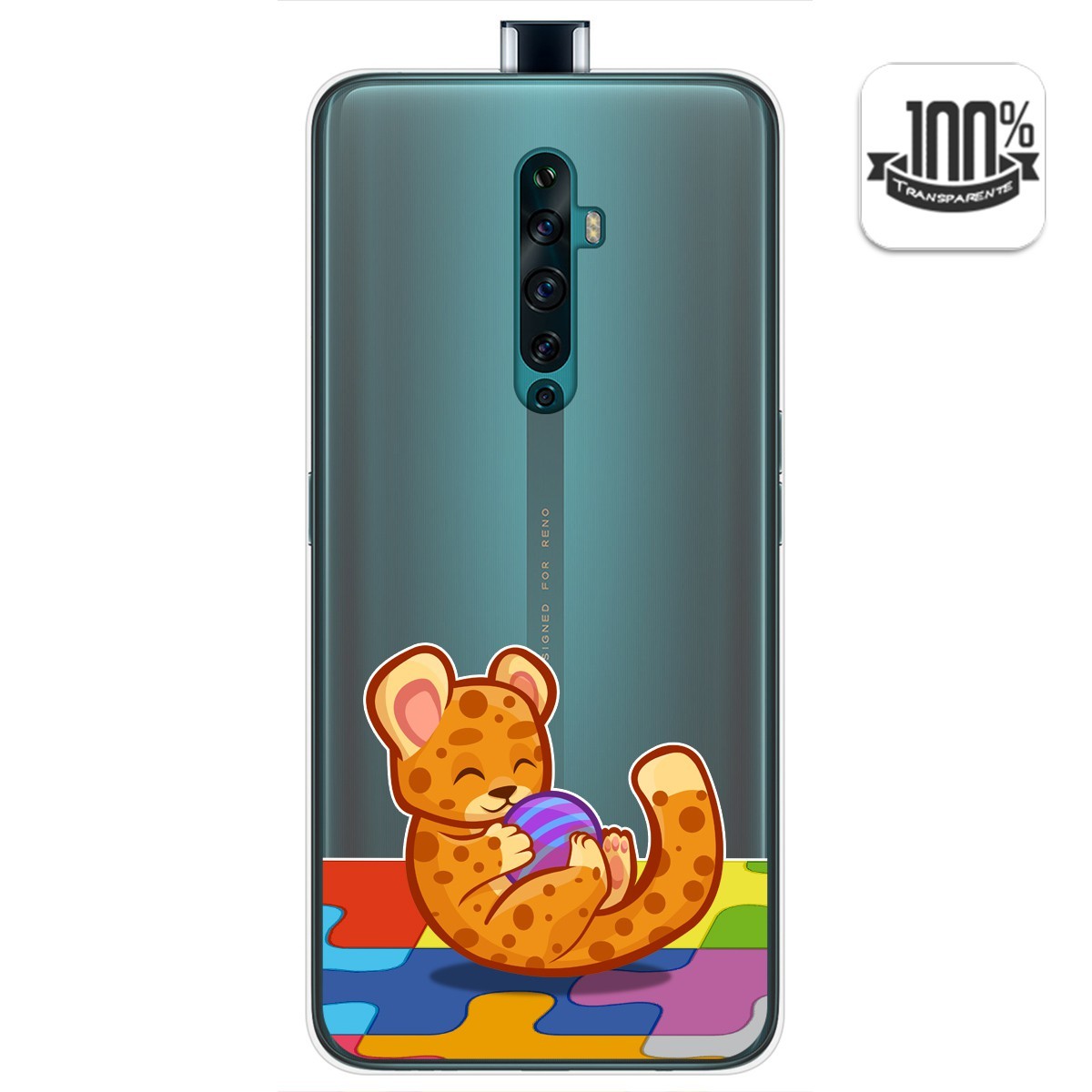 Funda Gel Transparente para Oppo Reno 2Z diseño Leopardo Dibujos