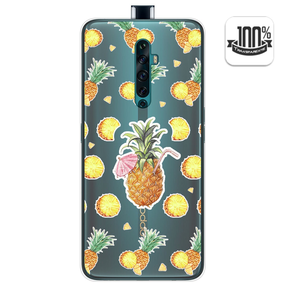 Funda Gel Transparente para Oppo Reno 2Z diseño Piña Dibujos